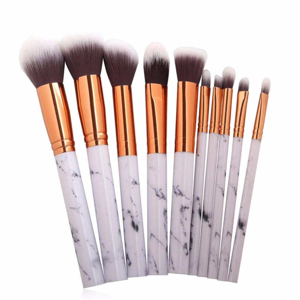 

10PCS Marble Makeup Brushes Set Soft Foundation Powder Eyeshadow Brush Contour Blush Lip Blusher Cosmetic Beauty Tools With Brus