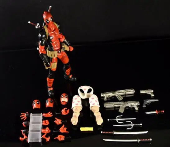 

Marvel 15cm X-MAN DeadPool Figma EX-042 Deadpool DX Ver Super Hero BJD Figure Model Toys