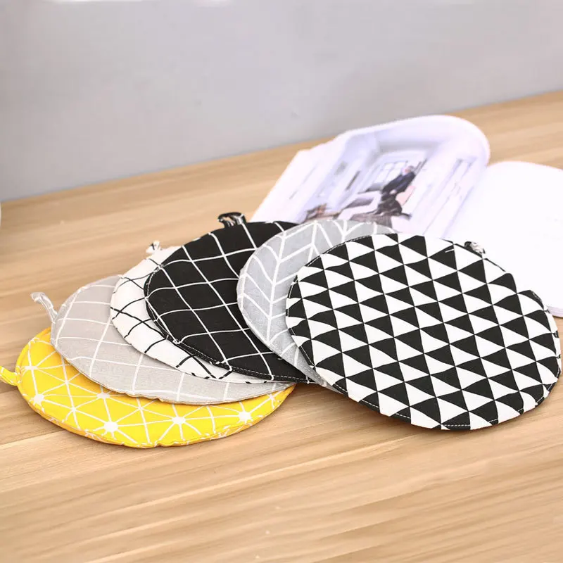 Drink Coasters Kitchen Anti-skid Insulation Cotton Round Pot Mat Holder Hot Pot Placemat Table Mat For Pot 1pc