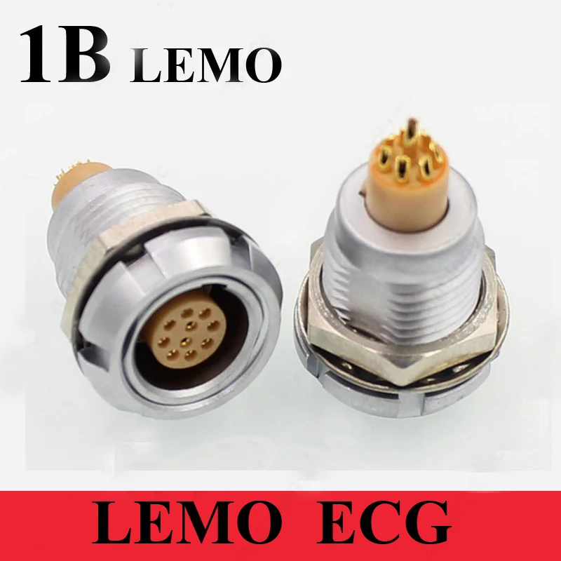 LEMO M12 Connector ECG 1B 2 3 4 5 6 7 8 10 14 16 Pin ECG.1B Fixed Socket Two Nuts Solder Contact