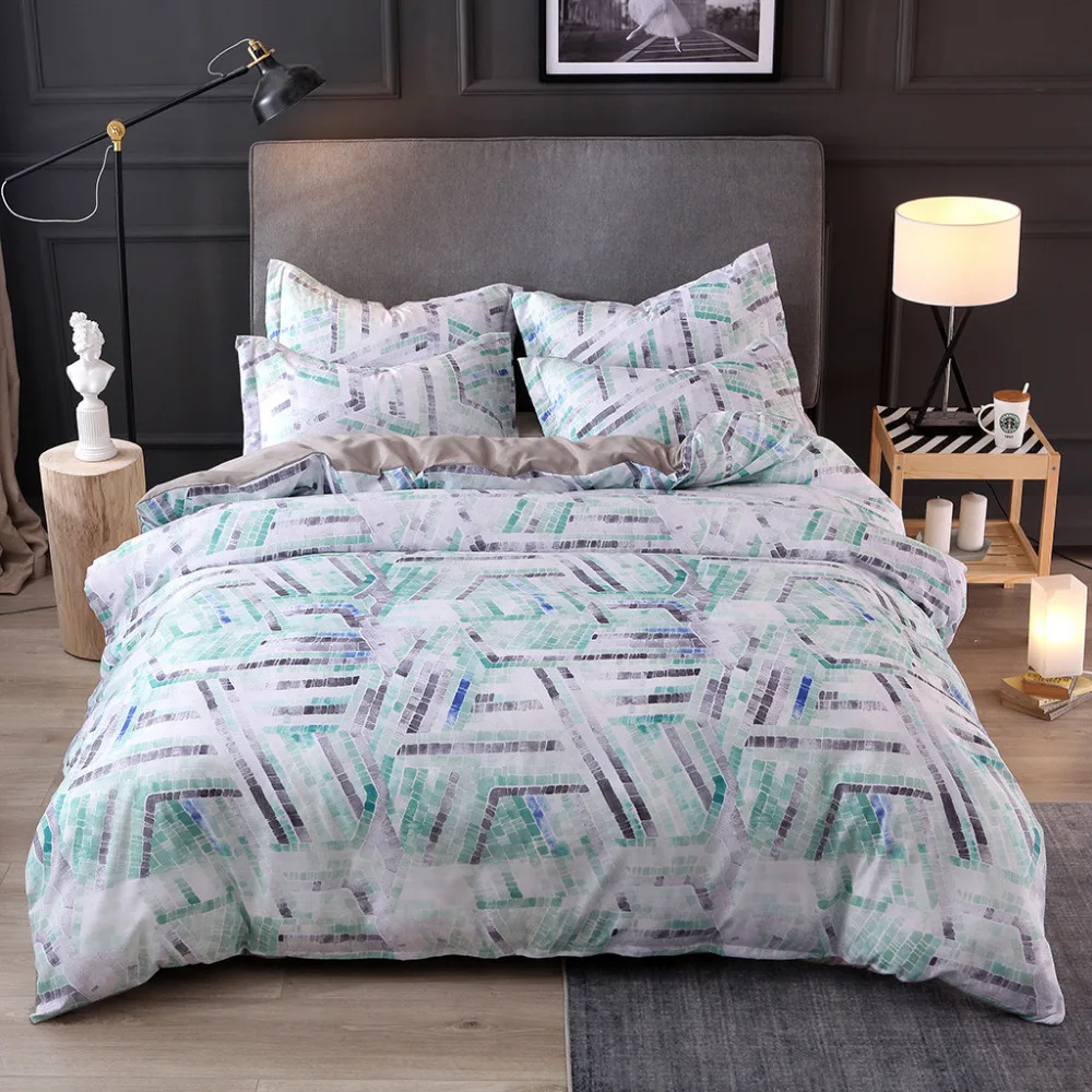 

Quilted Pillow Case 2019 Most Popular 3 Piece Set Soft and Faded Monochrome Plain Printed Bedding Set #4M07