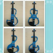 Ручная работа качественная синяя электронная скрипка 4 стиля ремень жемчуг