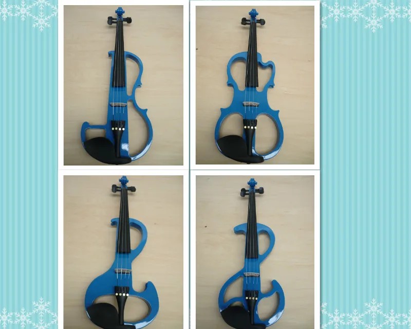 

Handmade quality blue electronic violin 4 style belt pearl ,