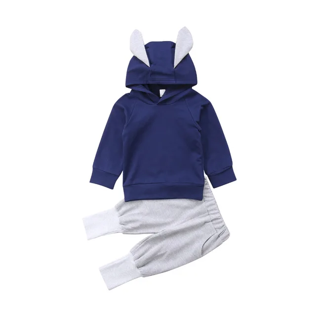

Newborn Kid Baby Boy Girl Rabbit Clothes Hooded Top Shirt Pants Legging Outfits Size 1-5Y
