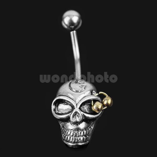 Refaxi Живота Кольцо Пупка Пирсинг Ювелирные Изделия Из Нержавеющей Стали Череп