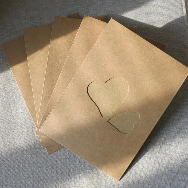 25pcs 7" * 5" 250gsm Vintage Thicken Kraft Paper Envelopes DIY Cards Scarf Briefs Gift Packaging