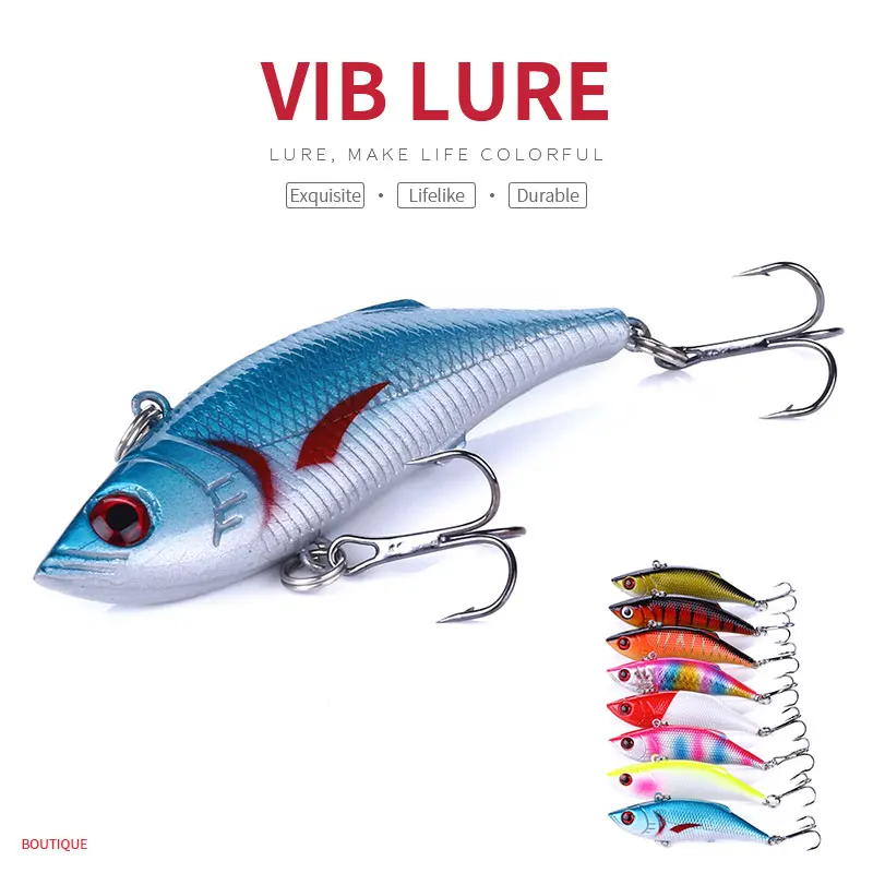 1pc VIB Fishing tackle 8cm//11.8g peche Wobbler Lure baits bass Hook NEW
