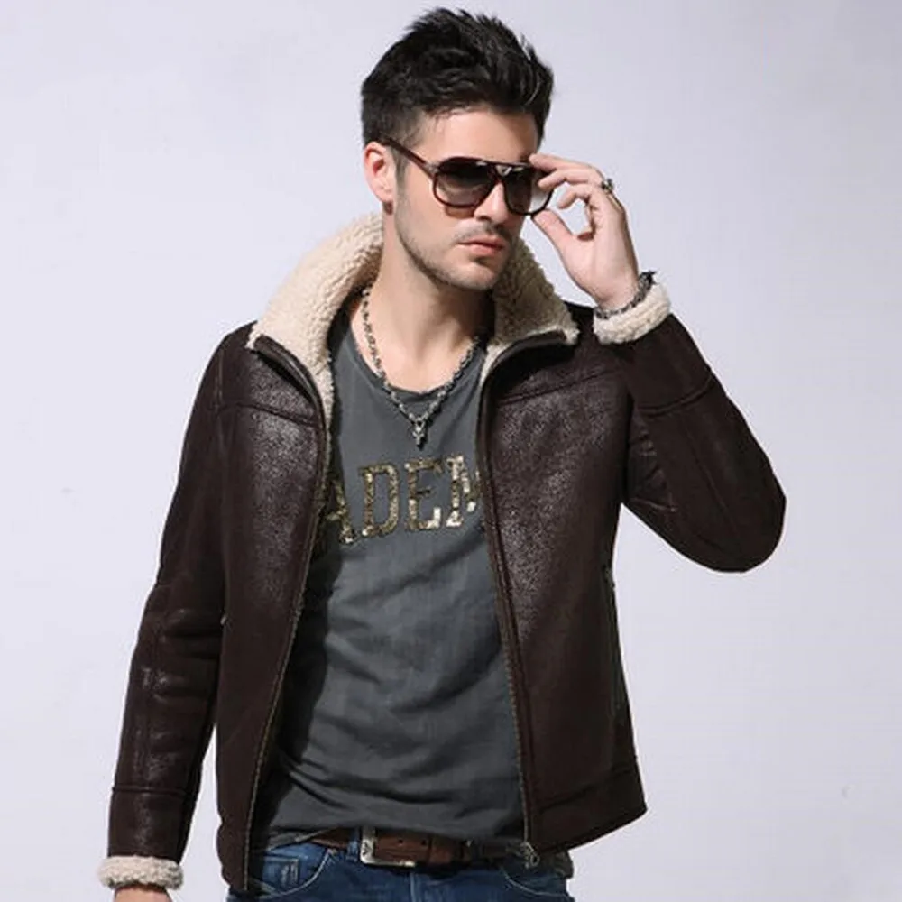 Мужская утолщенная кожаная куртка, верхняя одежда с бархатом, мужское теплое пальто, деловые повседневные пальто 3381