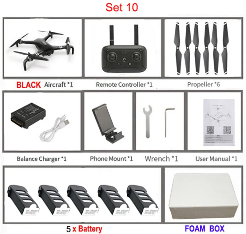 CFLY DF805B умный двойной gps 5G WiFi 1080P FPV Радиоуправляемый Дрон RTF карданный Квадрокоптер HD FPV летная аэрофотосъемка Дрон VS JJRC X7 - Цвет: Set10