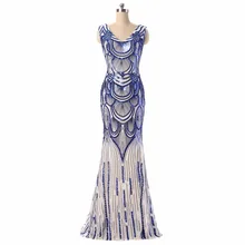 100% echt Bild Auf Lager V-ausschnitt Pailletten Lange Abendkleid Königsblau Formal Prom Abendkleid Plus Größe Müssen Extra gebühren