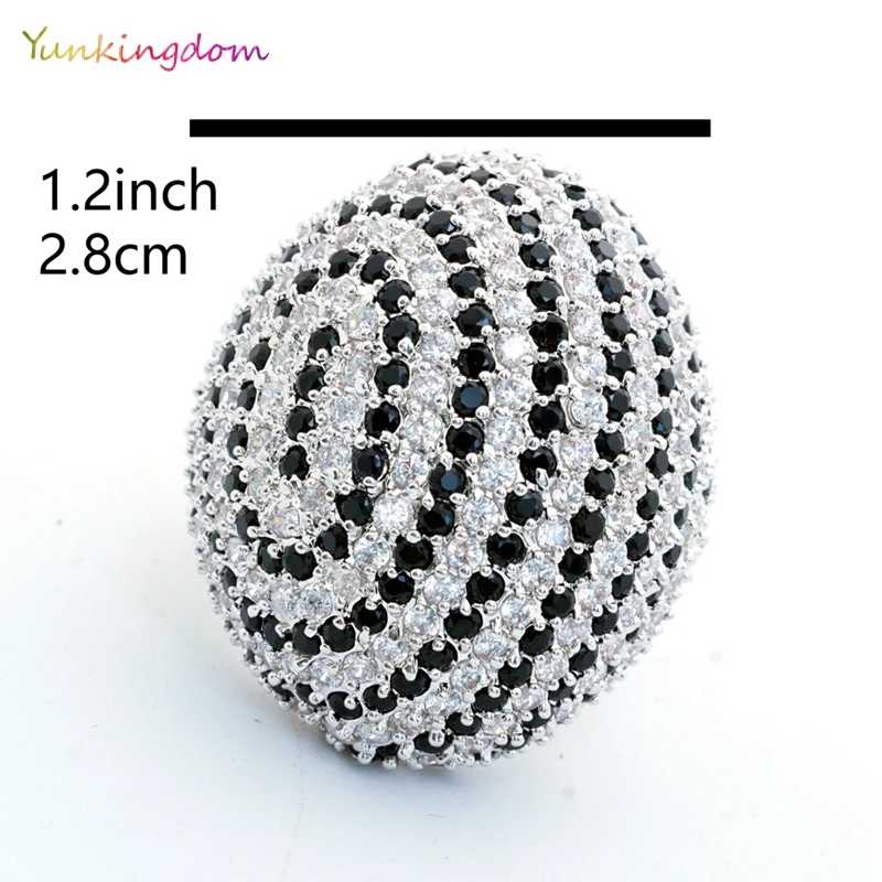 Yunkingdom anillos mujer, уникальные модные обручальные кольца для женщин, черное большое кольцо с кубическим цирконием, хорошее ювелирное изделие