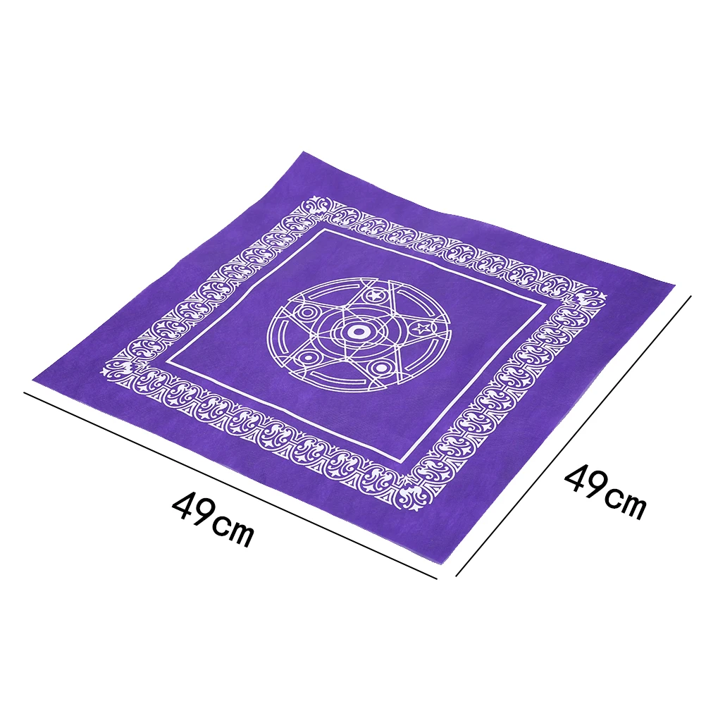

Non-woven Board Game Textiles Tarot Table Cover Playing Cards Purple Pentacle Tarot Game Tablecloth 49x49cm