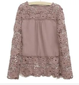 Женская шифоновая блуза с длинным рукавом размера плюс 4XL 5XL, новинка, весна-осень