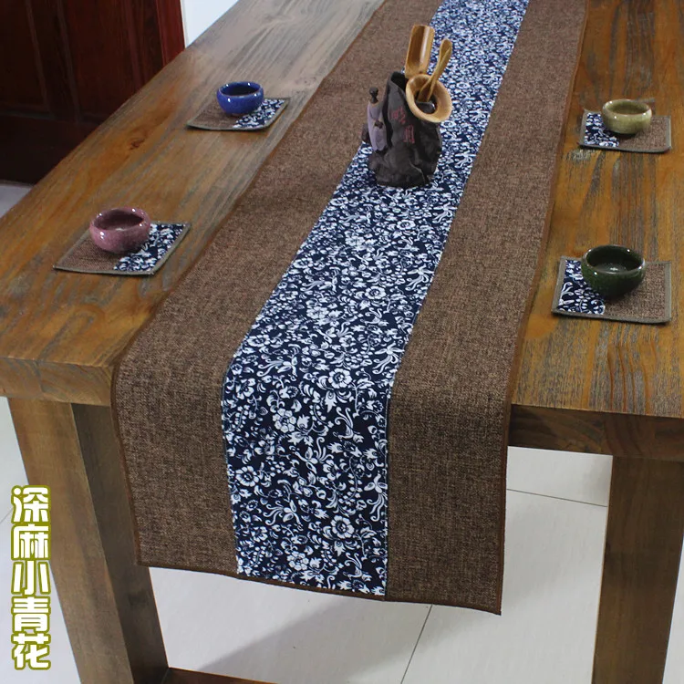Скатерть прямоугольная из хлопка и льна в китайском стиле|table runner|chinese table runnerpatchwork