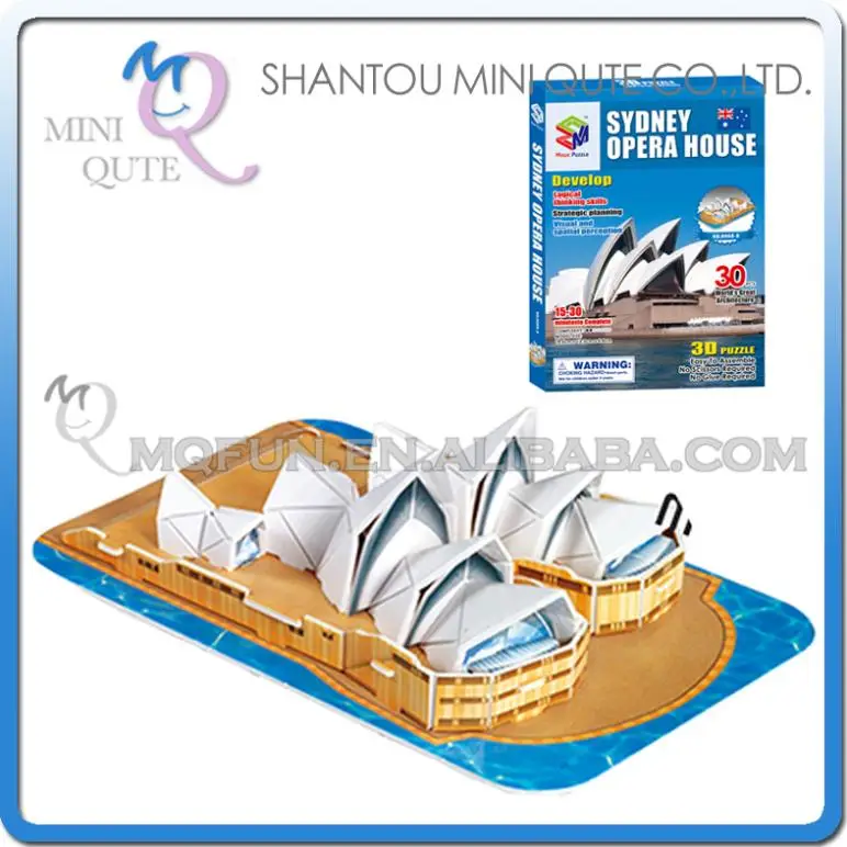 Carboard Jigsaw Model 3D Puzzle Sydney Opera House DIY Toy