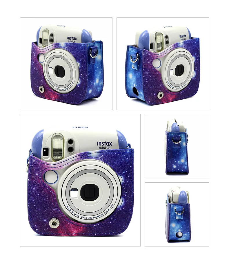 Fujifilm Instax Mini 25 Mini 26 чехол для камеры Сумка PU кожаный чехол с плечевым ремнем для Instax Mini 25 26 фотоаппарат Polaroid чехлы