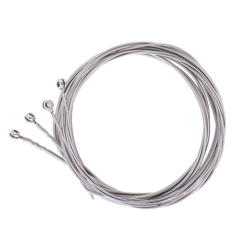 

4 Pcs Stainless Steel Bass Strings Bass Guitar Parts Accessories Guitar String Silver Plated Gauge Bass Guitar Music Accessori