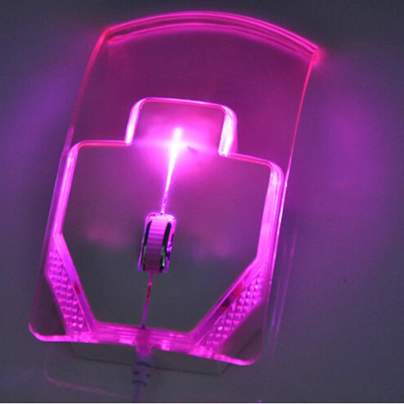 1 шт., прозрачная компьютерная беспроводная мышь 2,4G, 1200 dpi, оптический светодиодный синий светильник, прозрачная проводная USB мышь, Мыши для ПК, ноутбука, рабочего стола - Цвет: 1