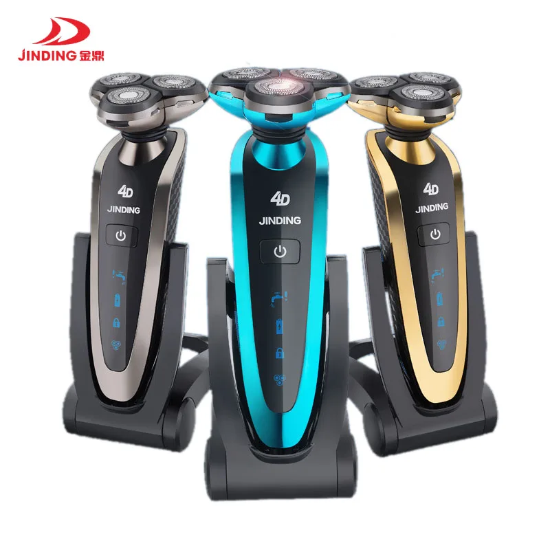 

JINDING Rechargeable electric shaver braun waterproof razor beard trimmer 3D floating head Automatic blade knife trimmer beard