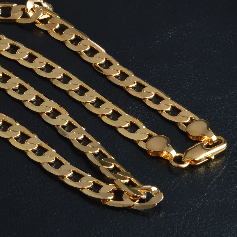 12 шт./лот) золото цепи ожерелье Горячие ожерелье ювелирные изделия 18 К 6 мм 20 дюймов мужские/женские цепи геометрический узор змея цепи