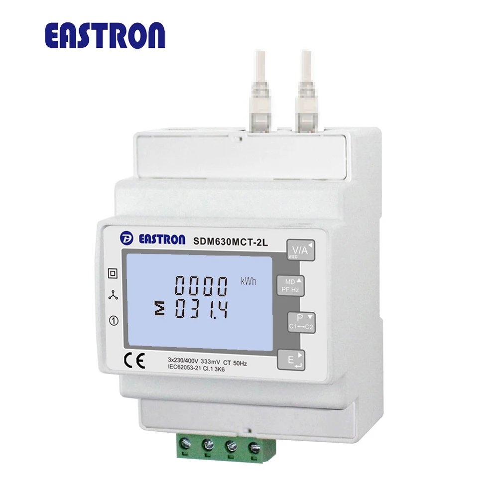 

SDM630MCT-2L 3 phase dual load panel mounted and din rail modbus energy meter