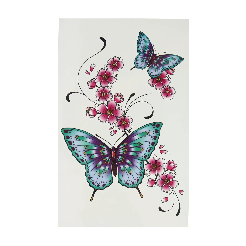 2 шт. Водонепроницаемый временная татуировка flash накладные цветок бабочка татуировки Наклейки поддельные Средства ухода за кожей