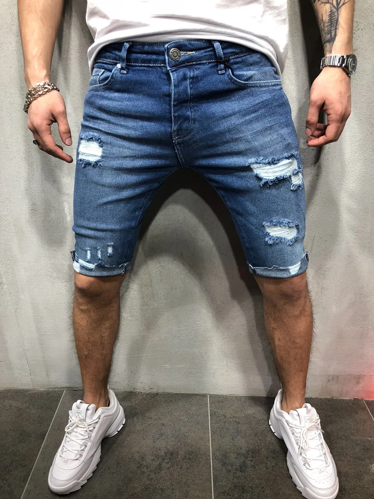 Black Friday Denim Shorts Men Hole Casual Shorts New Fashion Mens Ripped Short Jeans Male Clothing Summer Cotton Shorts Breathable