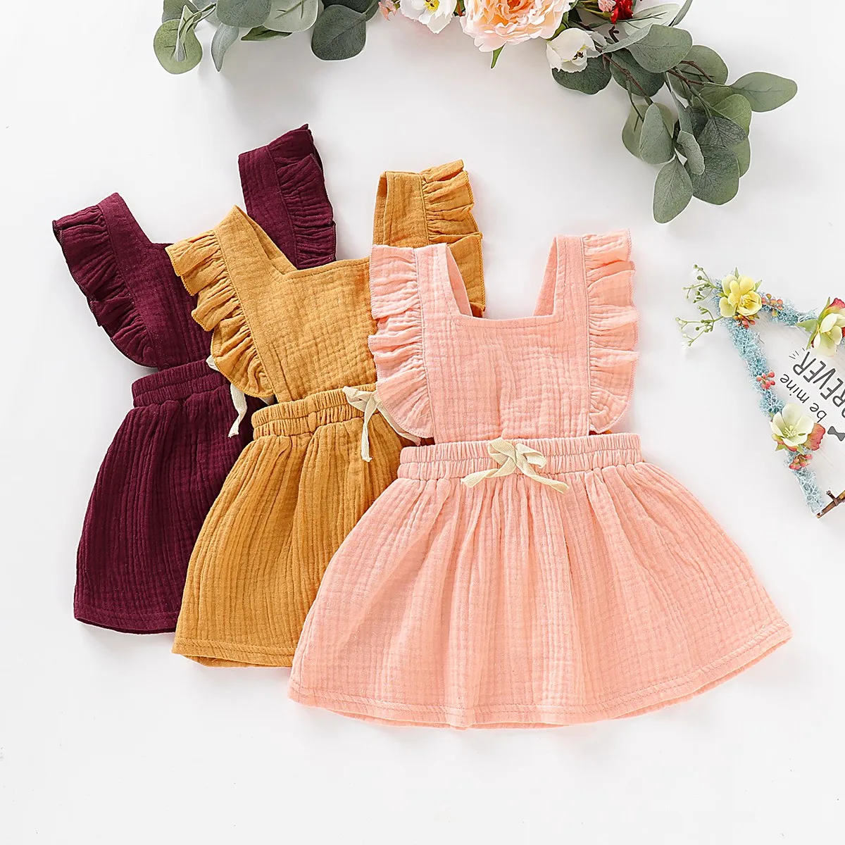 

MUQGEW New Arriavl Baby Girl Summer Dress Toddler Newborn Baby Girls Sleeveless Comfy Solid Color Ruffle Backless Dress платье