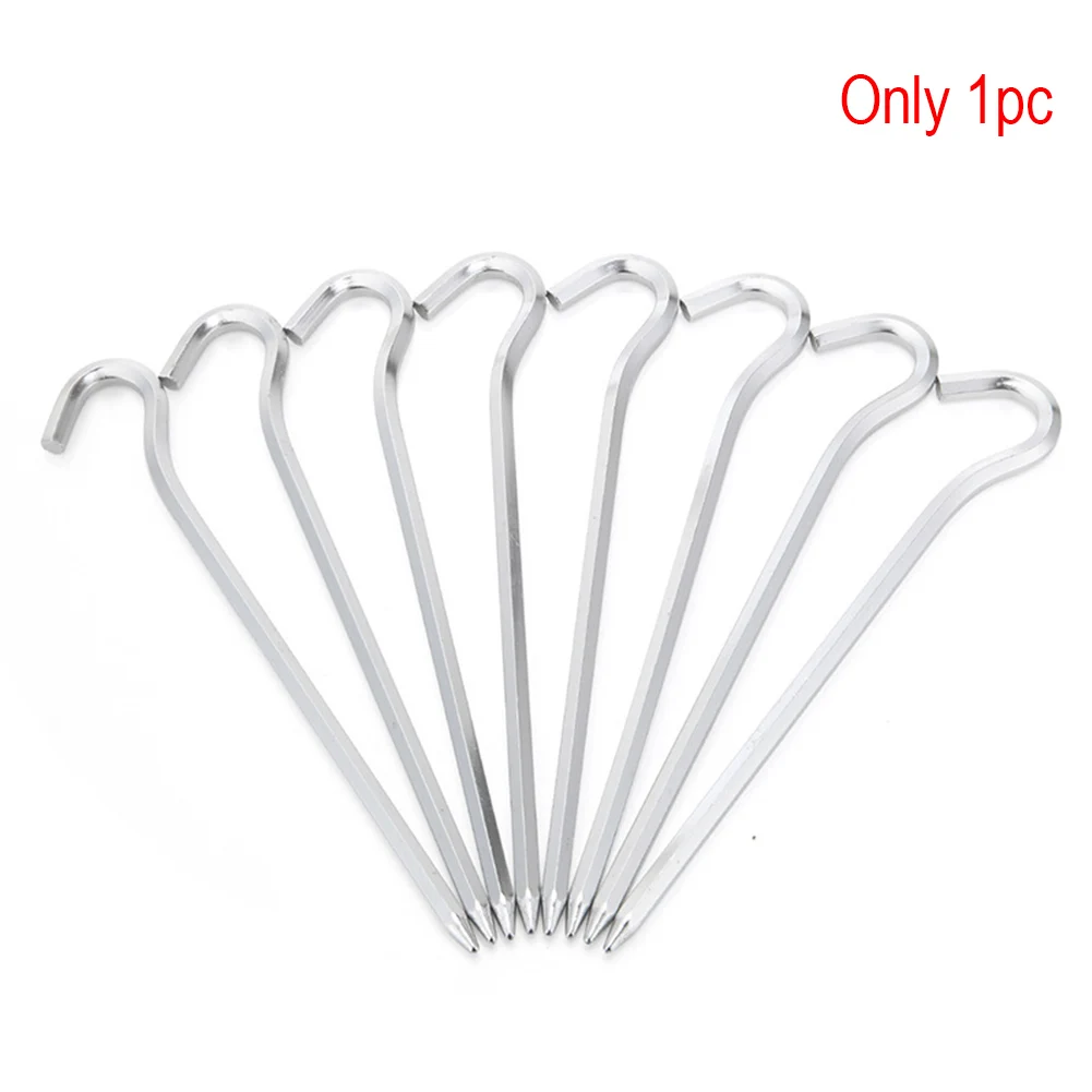 

18cm Outdoor Camping Hiking Aluminum Alloy Tent Pegs Stakes Hook Ground Pin Prismatic Nail