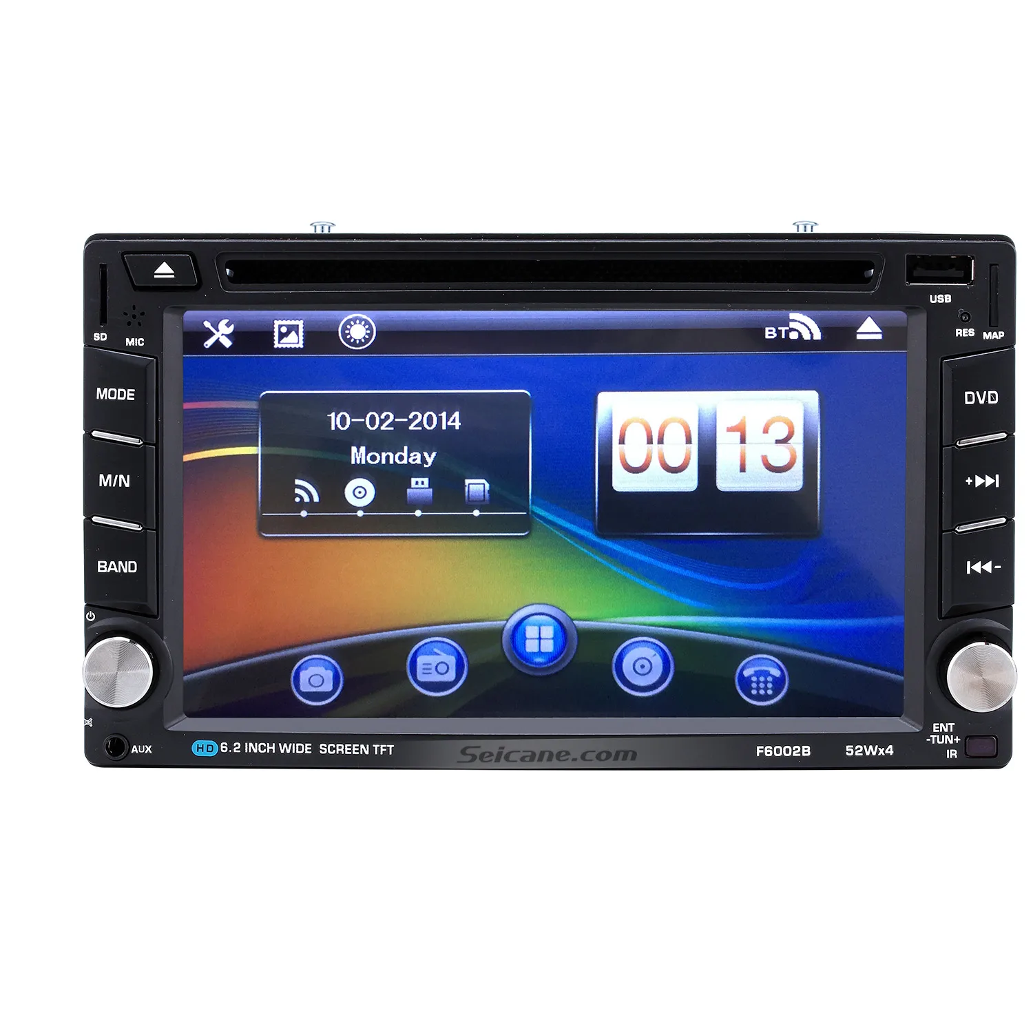 

Seicane Universal 2 Din 800*480 Radio Touch Screen DVD Player with Bluetooth USB AUX MP4 Steering Wheel Control Rearview Camera
