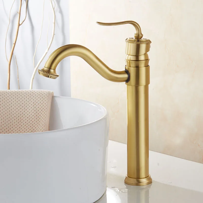 Nieuwe Brons Polish Badkamer Kraan Mengkraan Wasbak Messing kraan Koud