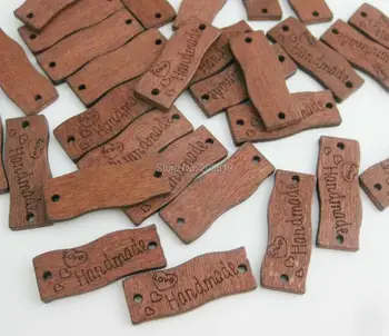 

WBNVNO 1000pcs garment buttons labels style handmade sewing supplies 2-hole wood brown button