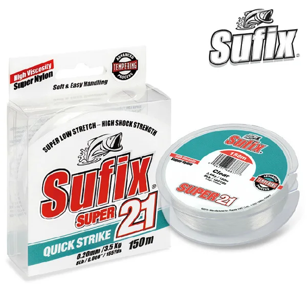 Hot!! Sufix Brand Super 21 Lo Vis Green Nylon Fishing Line Super Low