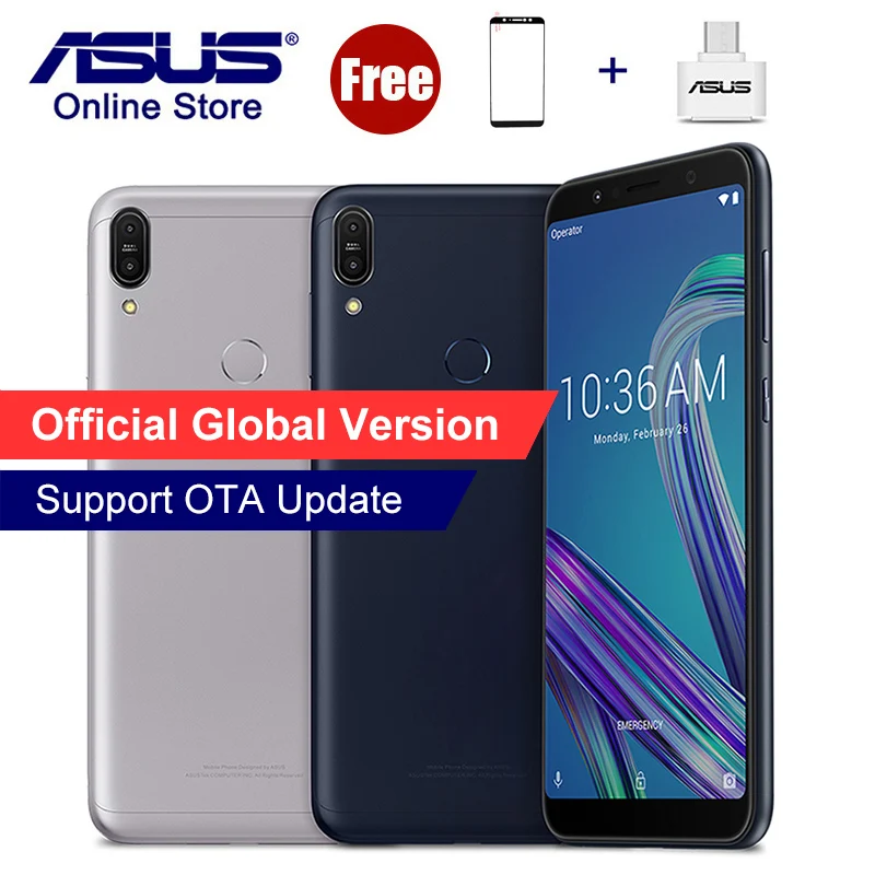 Global Version ASUS ZenFone Max Pro M1 ZB602KL X00TD Mobile Phone Snapdragon 636 4GB RAM 64GB ROM 6inch 18:9 4G LTE Smartphone