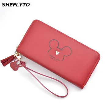 

2019 New Designer PU Leather Wallets Women Phone Wallets Female Tassel Long Zipper Coin Purses Credit Card Holders Clutch Bags