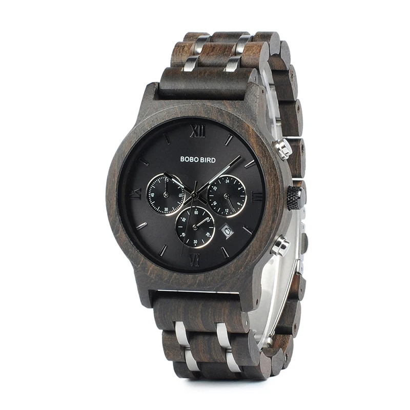 

BOBO BIRD Men Wooden Watches New Special Wood and Metal Design Luxury Clock Wristwatches relogio masculino Timepieces B-P19