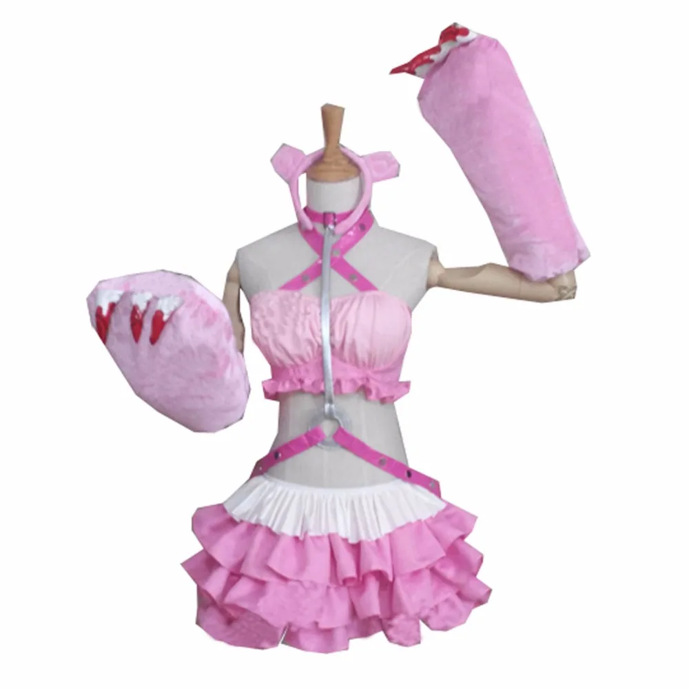 2017 Anime Super Sonic Roze Cosplay Jurk Super Sonico Lolita COS Kostuum 2017 Anime Super Sonic Roze Cosplay Jurk Super Sonico Lolita COS Kostuum