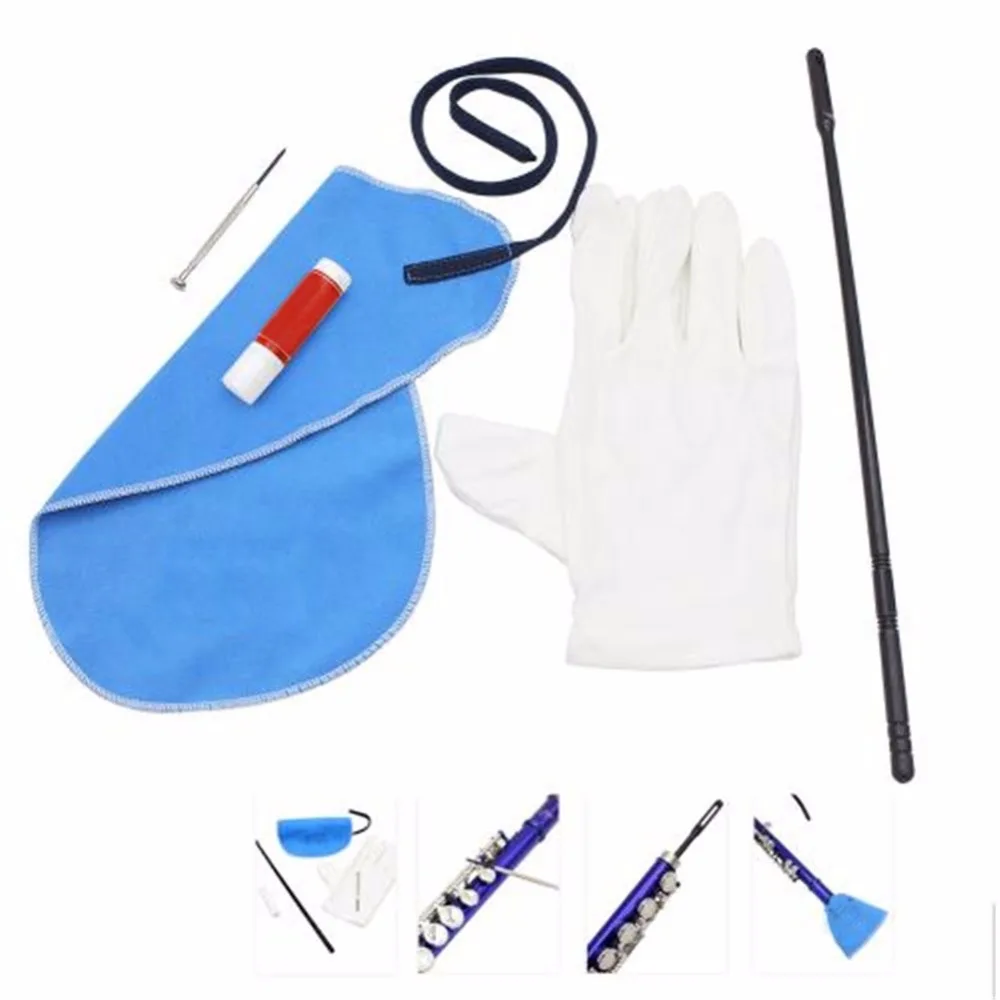 Professional Flute Accessories Flute Cleaning Kit Set with Cleaning Cloth Stick Cork Grease Screwdriver font b