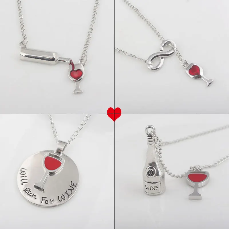 Fashionable jewelry New arrival Red wine glass& Wine bottle charm