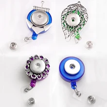9 стилей бейдж катушка ID держатель, выдвижной Бейдж держатель 18 мм кнопка оснастки ювелирные изделия DD568 BOBOSGIRL