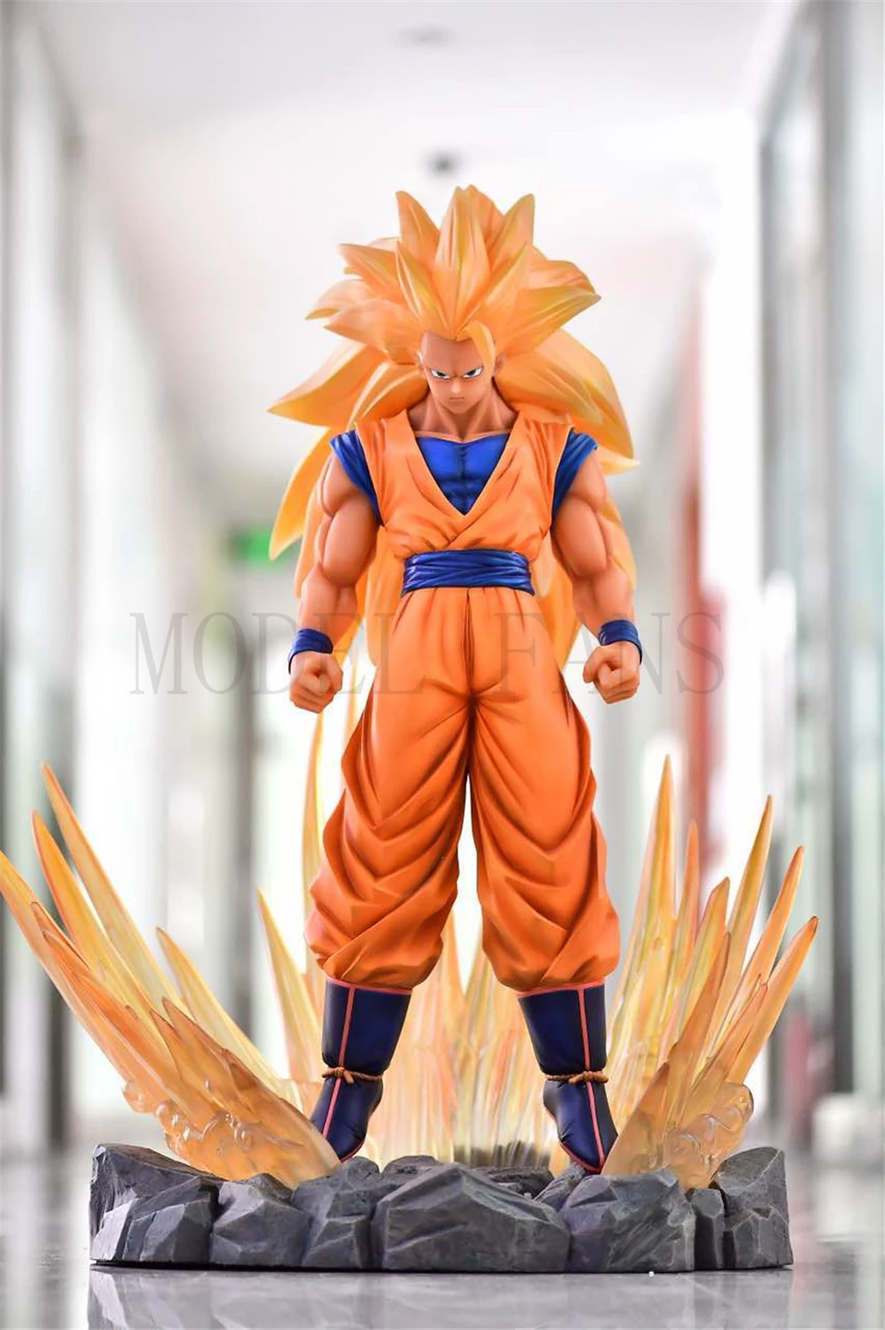 Модель вентиляторов Dragon Ball 1/3 75 см Супер saiyan 3 sonGoku gk статуя из смолы содержит светодиодный светильник