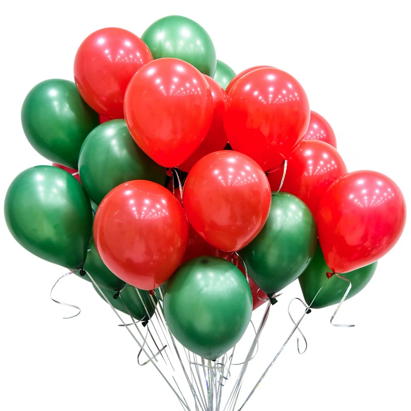 

10pcs/lot 10inch Green Red kind of ball party air balloons birthday party latex Meryy Christmas decoration ballons Xmas decor