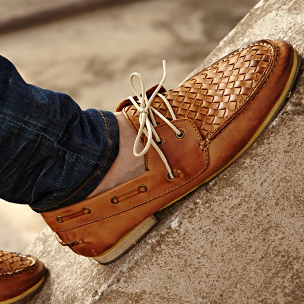 woven boat shoes