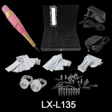 Полный Перманентный макияж комплект цифровой машины карандаш для бровей и губ 3D вышивка адаптер педаль переключатель наконечники игл для татуажа