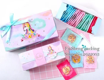 

Christmas Elk Pink Cake box, cake box chocolate baking packaging cavities gift macarons box for Wedding 50pcs/lot