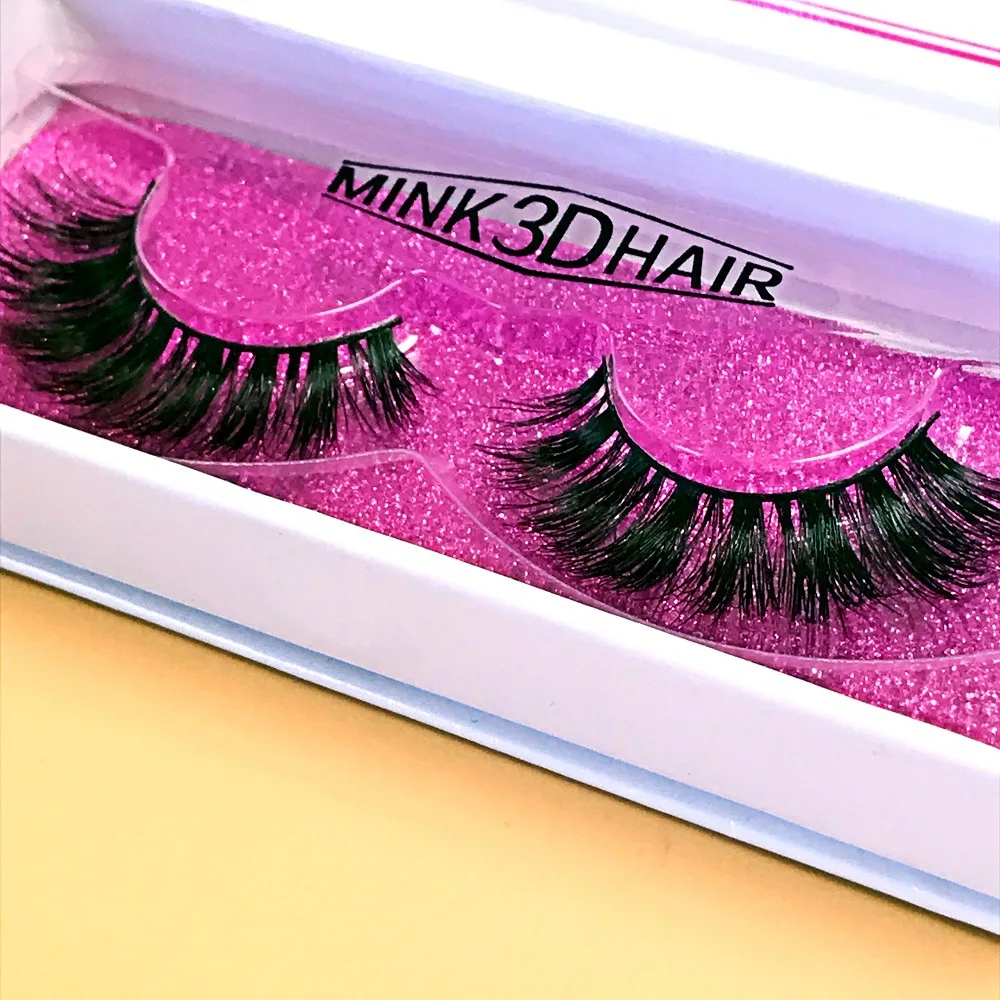 HBZGTLAD 3D Mink Eyelash Real Mink Handmade Lashes Individual Strip