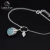 Lotus Fun réel 925 argent Sterling pierre naturelle à la main concepteur bijoux fins élégant Lotus bourgeons Bracelets boucles d'oreilles pour les femmes ► Photo 1/6