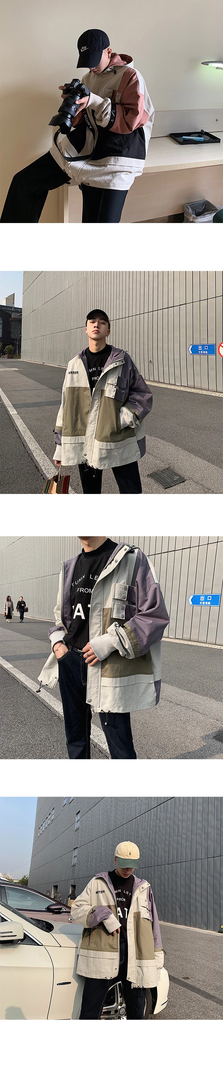 Куртка-бомбер мужская осенняя одежда Свободное пальто Harajuku платье уличная Военная ветровка хип хоп спортивная одежда с капюшоном Толстовка