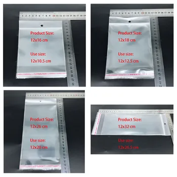

Wholesale Clear Self Adhesive Seal Plastic Storage Bag OPP Poly Pack Bag Retail Packaging Package Bag W/ Hang Hole 300pcs12cm