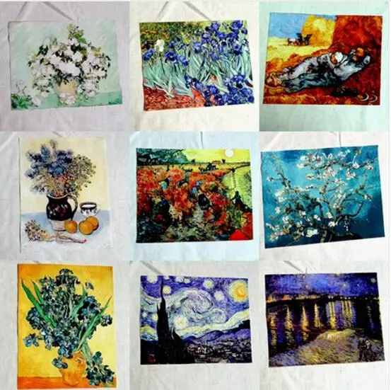 ZENGIA van gogh картина маслом на ткани для шитья Лоскутная хлопчатобумажная ткань starry
